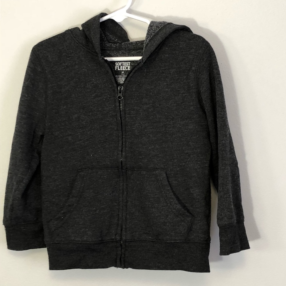 Gray Fleece zip up Hoodie